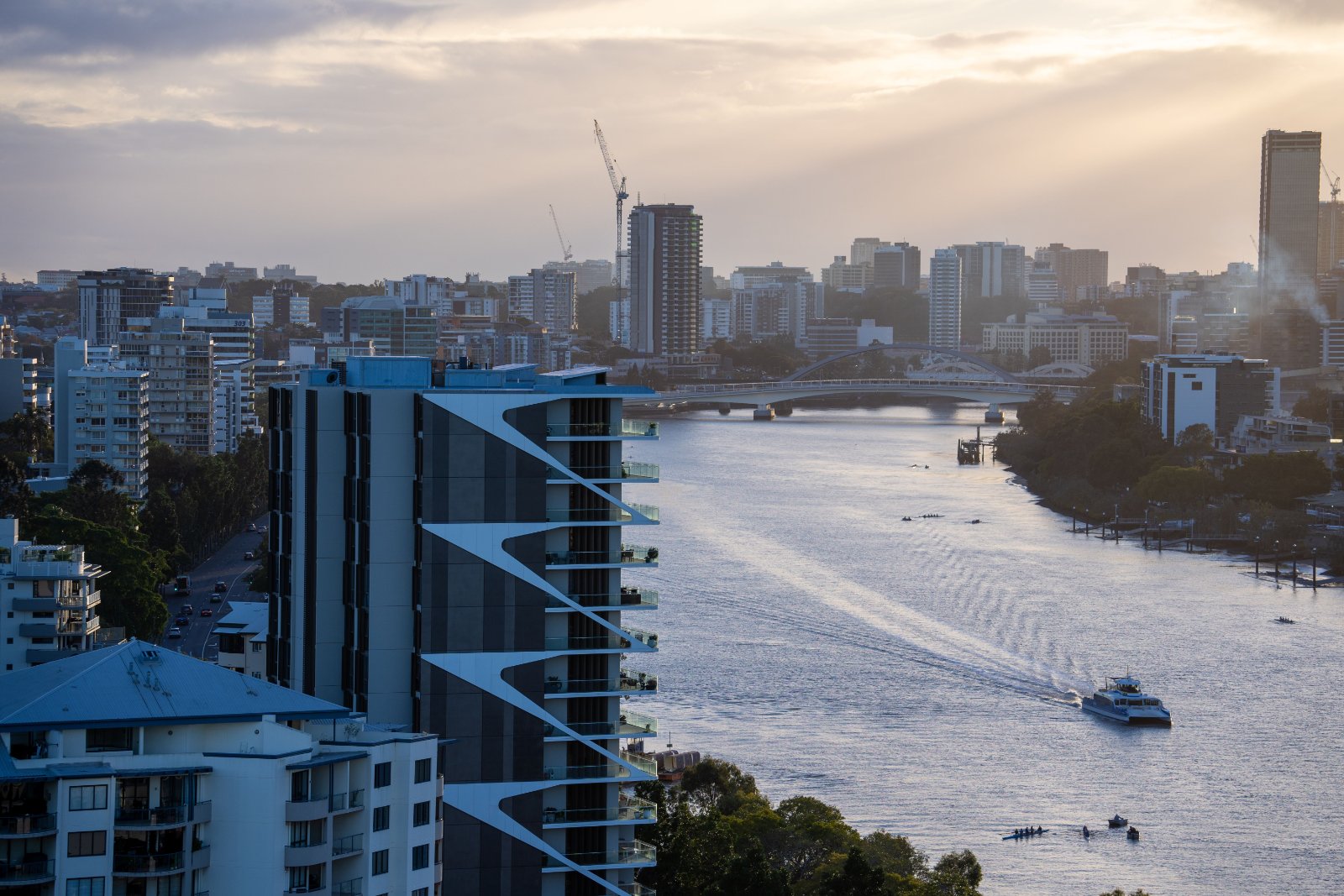 Brisbane CBD skyline across the river from South Bank