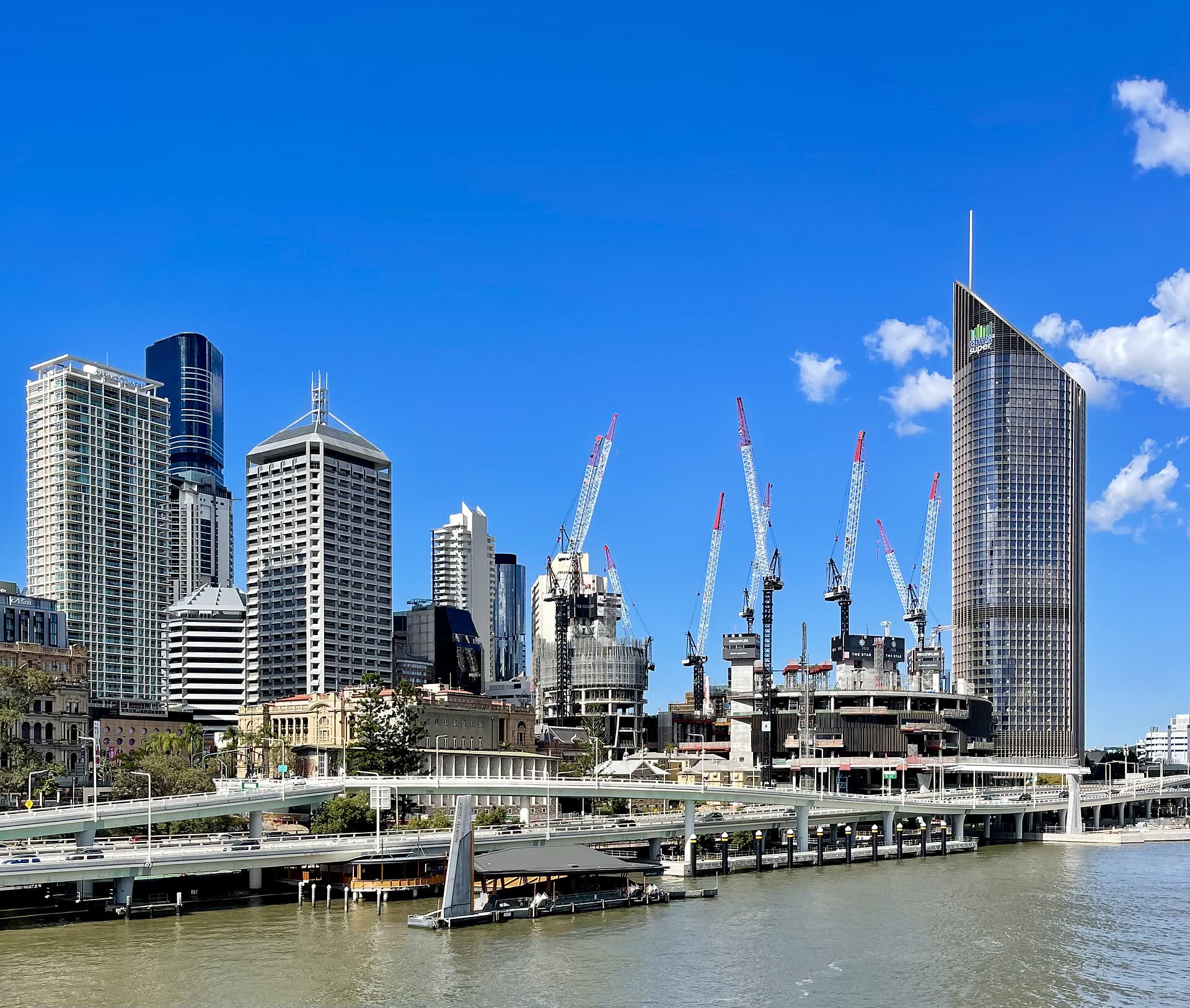Queen's Wharf development under construction, Brisbane, 2021